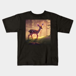 Beautiful Cute Fawn in a Forest Kids T-Shirt